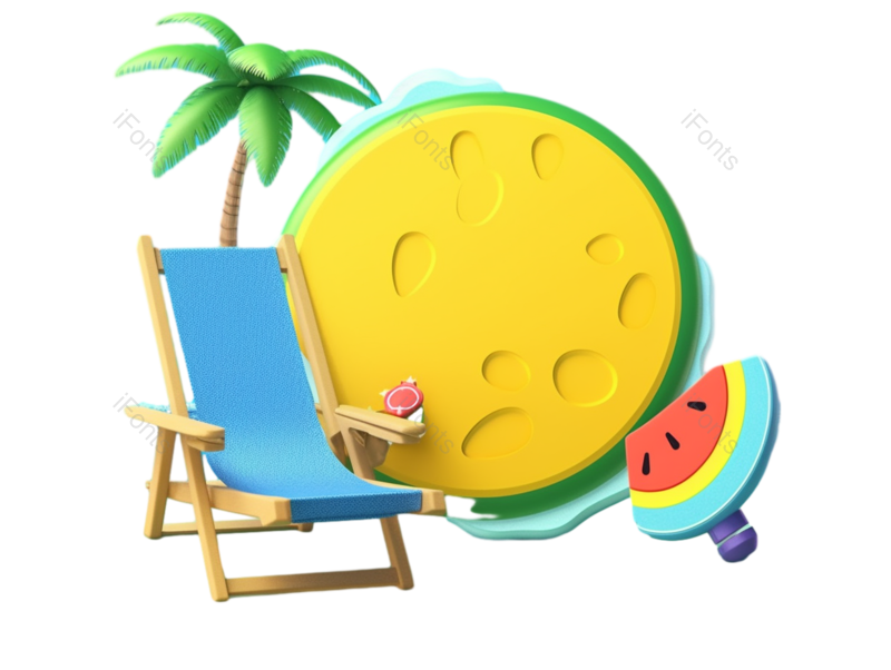 叶子图片,西瓜元素,夏天PNG,插画免抠素材